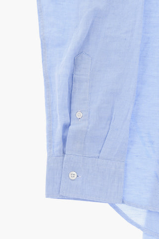 CC COLLECTION Linen-Blend Shirt with French Collar