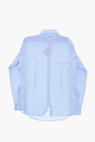 CC COLLECTION Linen-Blend Shirt with French Collar