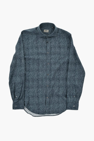 CC COLLECTION Hemd aus Leinenmischung mit geometrischem Muster