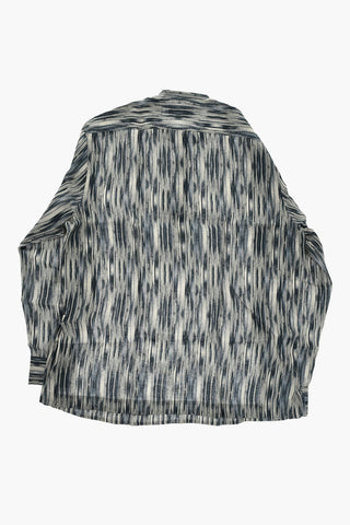 Camicia in Lino Fantasia con Collo Coreano