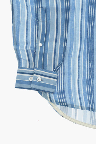 CIRCLE Camicia in Lino a Righe con Spacchi Laterali