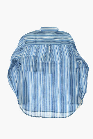 CIRCLE Camicia in Lino a Righe con Spacchi Laterali