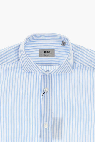 CC COLLECTION 면 셔츠 어닝 스트라이프