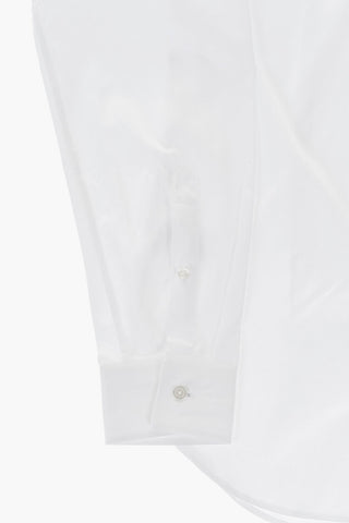 CODE Camicia Slim Fit in Tinta Unita con Abbottonatura a Scomparsa
