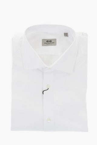 CC COLLECTION 단색 면 포플린 셔츠 프렌치 카라