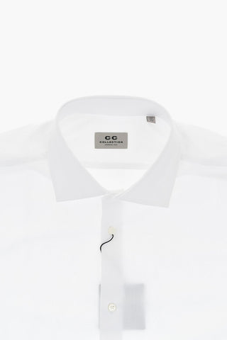 CC COLLECTION 단색 면 포플린 셔츠 프렌치 카라