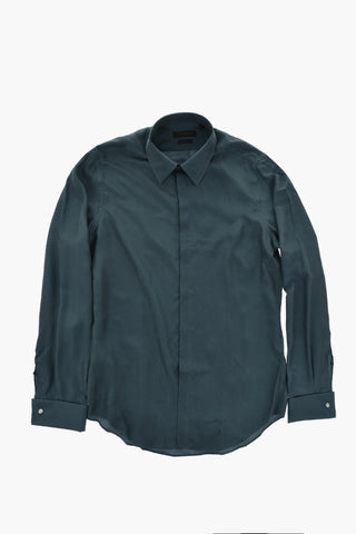 CODE Slim Fit Silk Shirt with Italian Collar