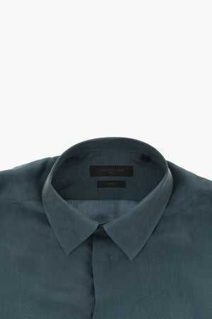 CODE Slim Fit Silk Shirt with Italian Collar
