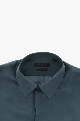 CODE Slim Fit Silk Shirt with Italian Collar