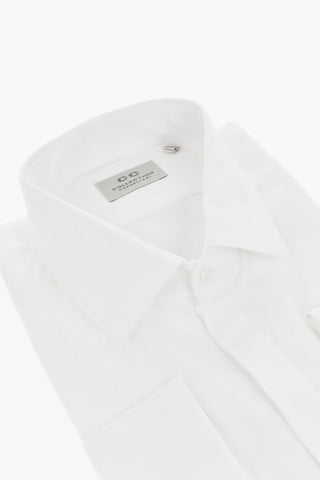 CC COLLECTION Camicia in Tinta Unita con Gemelli e Abbottonatura a Scomparsa