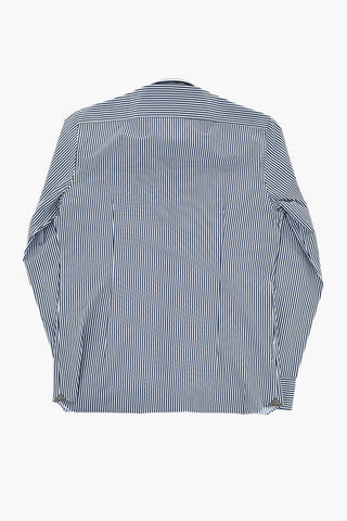 Striped Stretch Fabric Shirt with French Collar