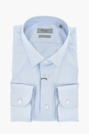 Poplin Cotton Shirt with Italian Collar