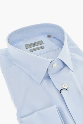 Poplin Cotton Shirt with Italian Collar