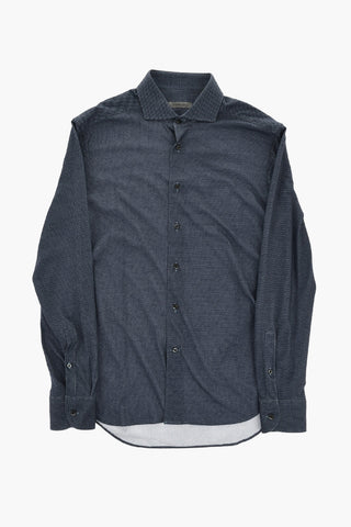 Cotton Jersey Shirt with Micro Motifs