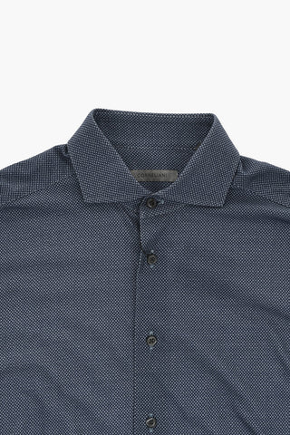 Cotton Jersey Shirt with Micro Motifs