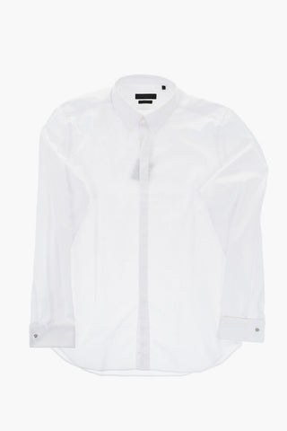 CODE Camicia Slim Fit in Tinta Unita con Gemelli