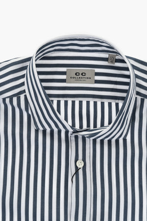 Awning-Striped Shirt with French Collar