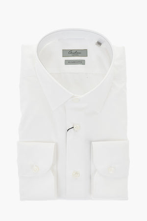 Cotton Poplin Shirt With Italian Collar