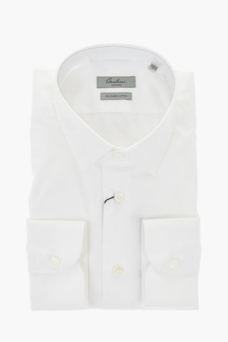 Cotton Poplin Shirt With Italian Collar