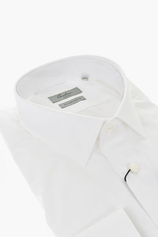 Cotton Poplin Shirt With Italian Collar