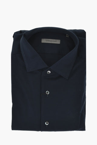 Cotton Jersey Shirt with French Collar