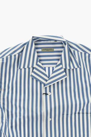 CIRCLE Camicia a Righe Awning a Maniche Corte con Taschino