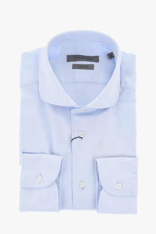 Wrinkle-Free Cotton Shirt with French Collar