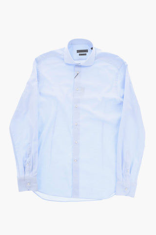 Wrinkle-Free Cotton Shirt with French Collar