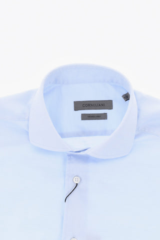 Wrinkle-Free Cotton Shirt with French Collar