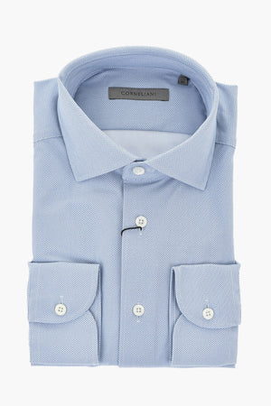 Stretch Fabric Shirt with Micro Pattern
