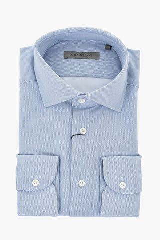 Camicia in Tessuto Stretch con Micro Pattern