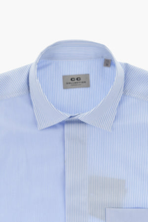 CC COLLECTION Poplin Shirt with Striped Pattern and Chest Pocket