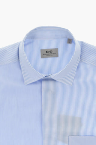 CC COLLECTION Camicia in Popeline con Motivo a Righe e Taschino