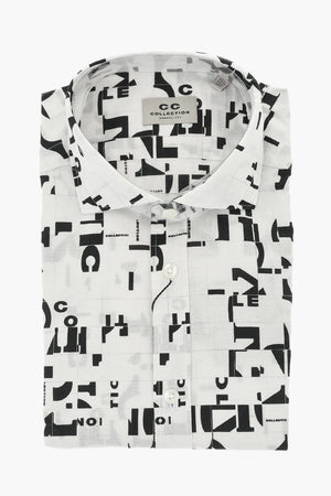 CC COLLECTION Baumwollhemd mit Monogramm-Motiv