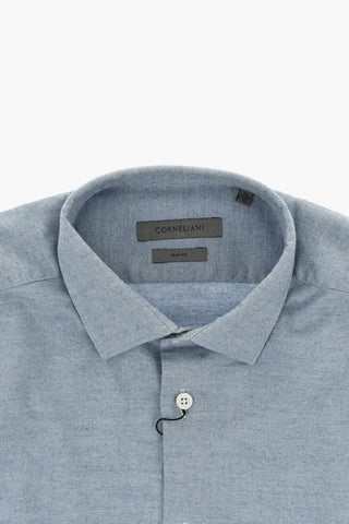 Cotton and Cashmere Shirt with Italian Collar