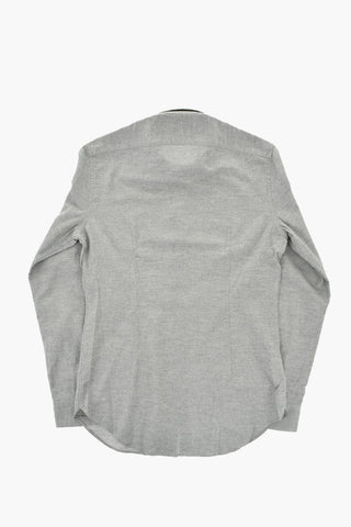 Slim Fit Flannel Shirt with French Collar
