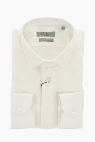 Cotton Poplin Shirt With Italian Collar