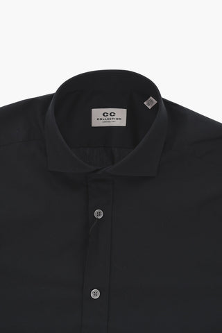 CC COLLECTION Camicia in Popeline di Cotone con Collo Francese
