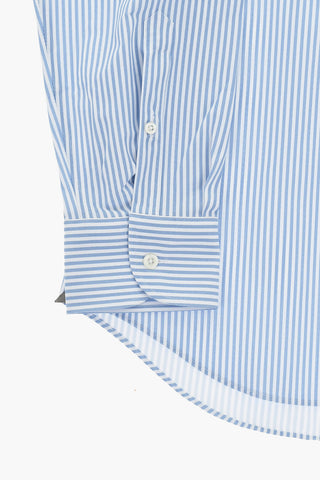 Two-Tone Striped Shirt with French Collar