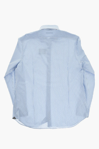 Two-Tone Striped Shirt with French Collar
