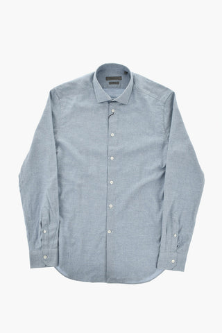 Cotton and Cashmere Shirt with Italian Collar