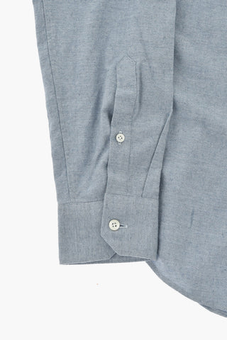 Cotton and Cashmere Shirt with Italian Collar