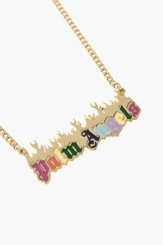 Collana BURNING LOGO in Ottone Effetto Dorato