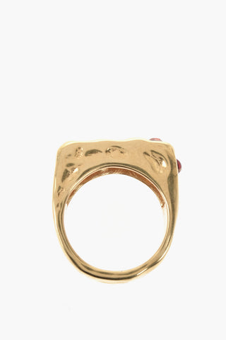 Messingring Mit Goldfarbenem Effekt Verziert Mit Strass