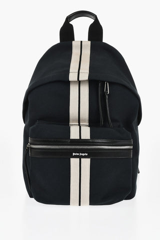 Maxi-Rucksack aus Baumwolle mit Lederbesatz