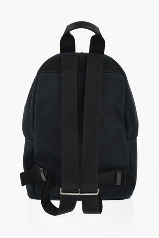 Maxi-Rucksack aus Baumwolle mit Lederbesatz