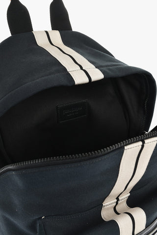 Maxi-Rucksack aus Baumwolle mit Lederbesatz
