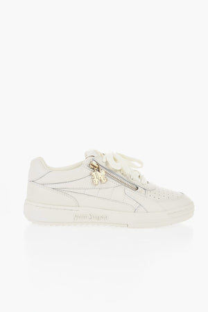 Sneakers Basse in Pelle Martellata con Zip Dorata