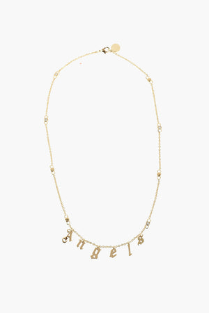 Gold-Effect Necklace with Logo Pendants
