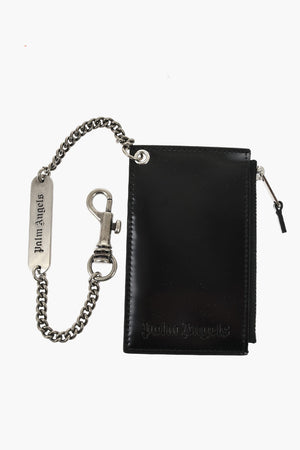Glossy Leather Card Holder With Tone-On-Tone Logo